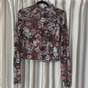 Elegant Floral Long Sleeve Women's Top